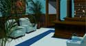 the hotel lobby